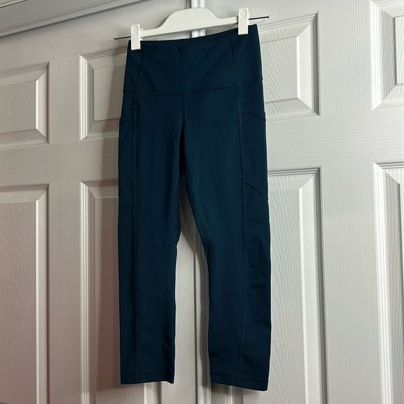 Yogalicious Lux Dark Green Leggings Stretch Pockets XS - Picture 1 of 6